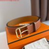 Replica Hermes Royal 38MM Reversible Belt In Brown Clemence Leather 2