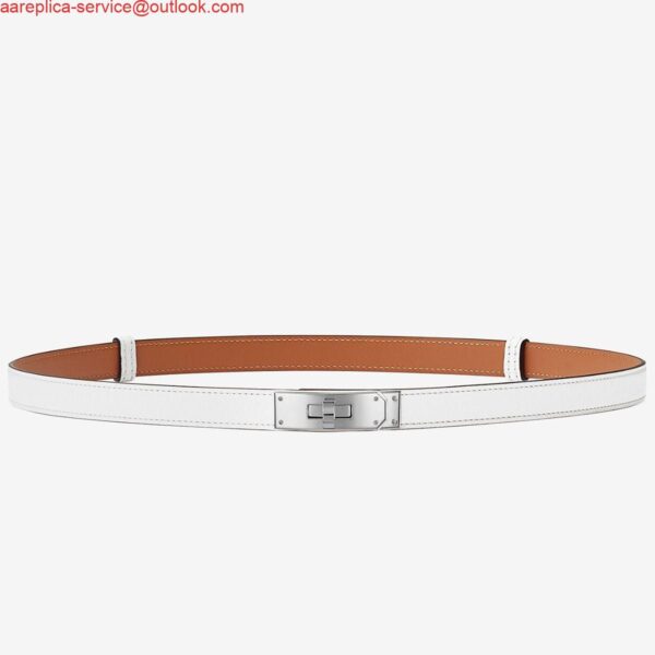 Replica Hermes Kelly 18 Belt In White Epsom Leather 3