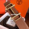 Replica Hermes Royal 38MM Reversible Belt In Cafe Clemence Leather 2