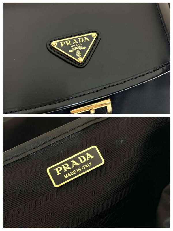 Replica Prada 1BZ074 Re-Nylon and Brushed Leather Backpack Black 9