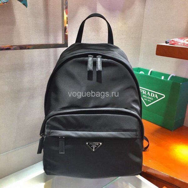 Replica Prada 2V066 Tessuto Zainetto Nylon And Leather Backpack in Black 3