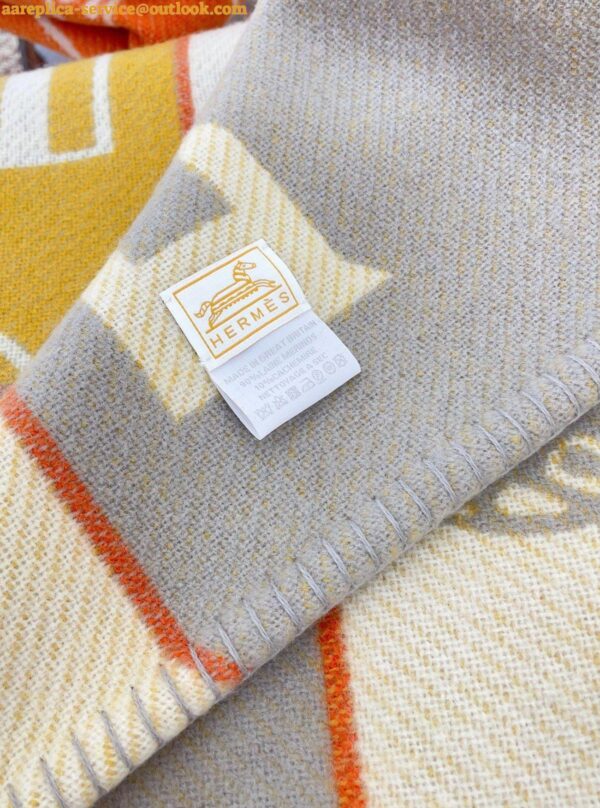 Replica Hermes Avalon Epopee Blanket in Jaune Wool and Cashmere 5