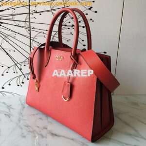 Replica Prada Bibliothèque Saffiano Leather Bag 1BA153 Red