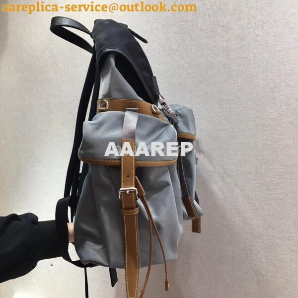 Replica Prada 2VZ074 Nylon Backpack Bag in Gray 3