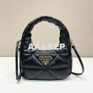 Replica Prada Black Nappa leather mini bag with topstitching 1BA384 ne