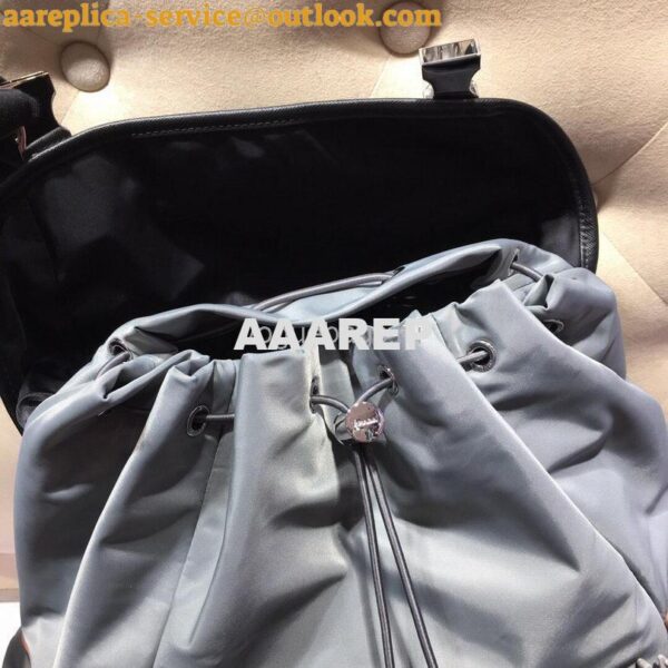 Replica Prada 2VZ074 Nylon Backpack Bag in Gray 8