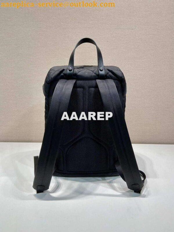 Replica Prada 2VZ135 Re-Nylon Padded Backpack With Hood Black 6