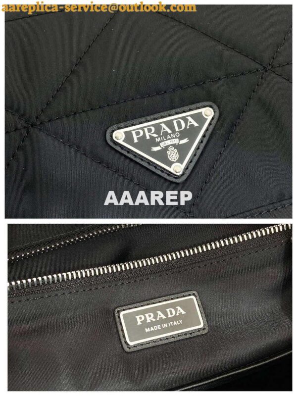 Replica Prada 2VZ135 Re-Nylon Padded Backpack With Hood Black 10