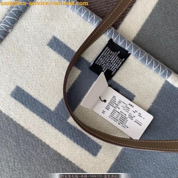 Replica Hermes Avalon Vibration Throw Blanket in Grey Wool and Cashmere 19