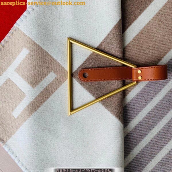 Replica Hermes Avalon Vibration Throw Blanket in Naturel Wool and Cashmere 4