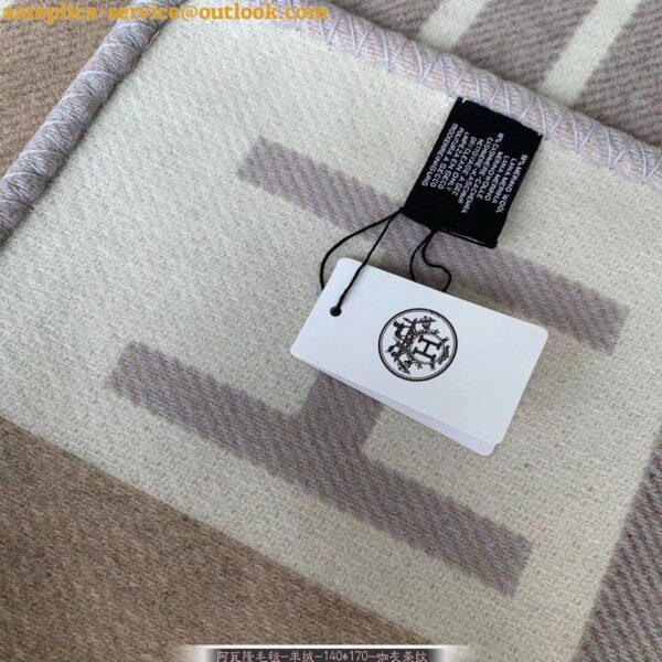 Replica Hermes Avalon Vibration Throw Blanket in Naturel Wool and Cashmere 5