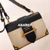 Replica Prada Cahier leather clutch bag 1bh018 Black 2