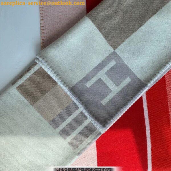 Replica Hermes Avalon Vibration Throw Blanket in Naturel Wool and Cashmere 8