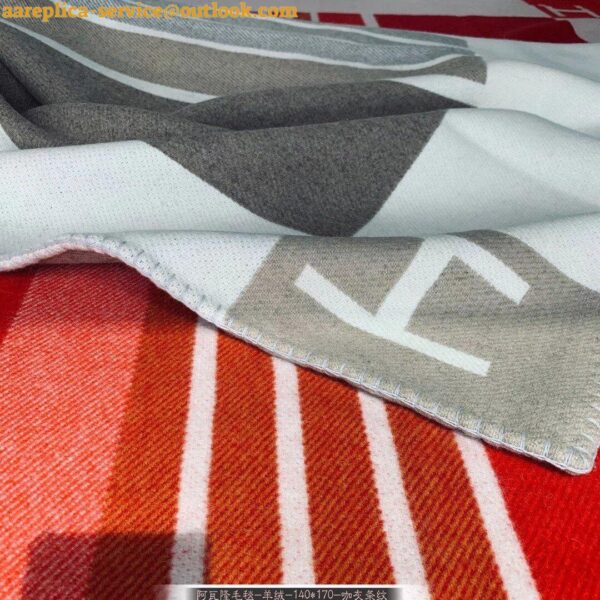 Replica Hermes Avalon Vibration Throw Blanket in Naturel Wool and Cashmere 10