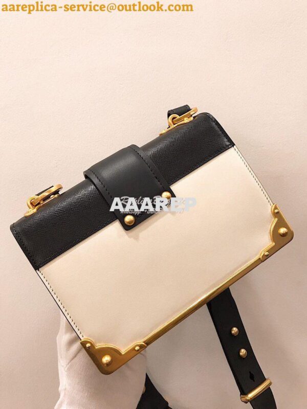 Replica Prada Cahier Leather Bag 1BD045 White 12