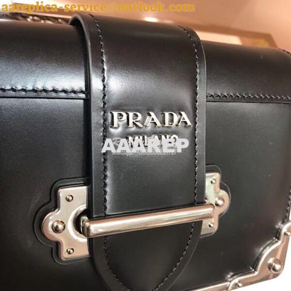 Replica Prada Cahier leather clutch bag 1bh018 Black 6