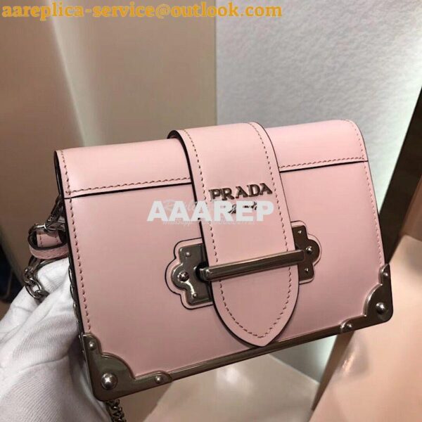 Replica Prada Cahier leather clutch bag 1bh018 Brushed Pink 3