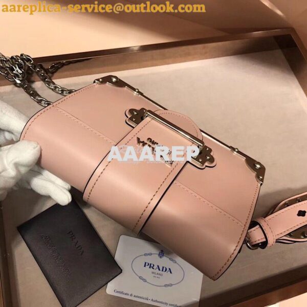 Replica Prada Cahier leather clutch bag 1bh018 Brushed Pink 3