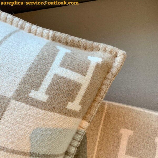 Replica Hermes Beige Small Avalon III Pillow Cover 6