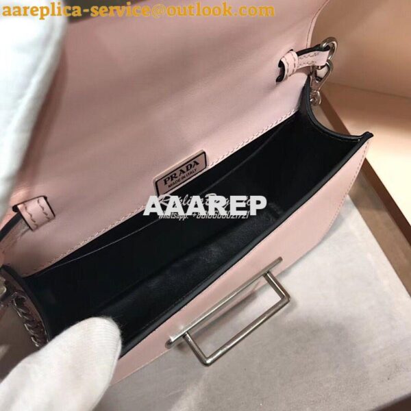 Replica Prada Cahier leather clutch bag 1bh018 Brushed Pink 7