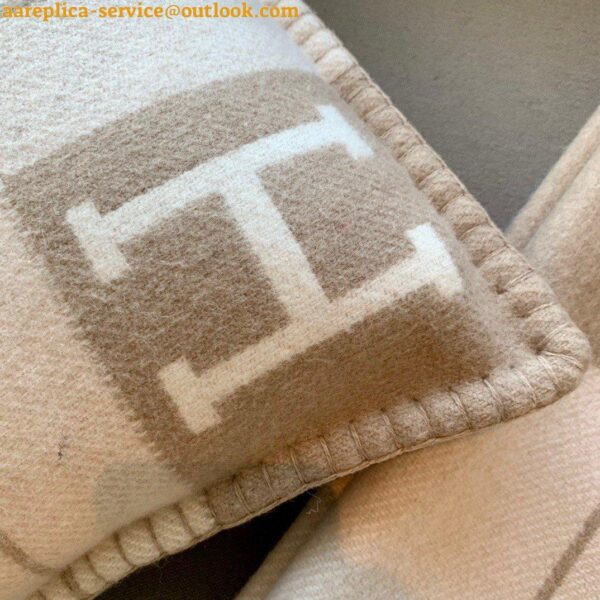 Replica Hermes Beige Small Avalon III Pillow Cover 8