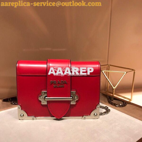 Replica Prada Cahier leather clutch bag 1bh018 Red 3