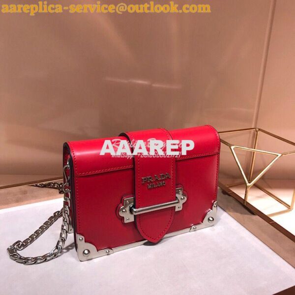 Replica Prada Cahier leather clutch bag 1bh018 Red 4