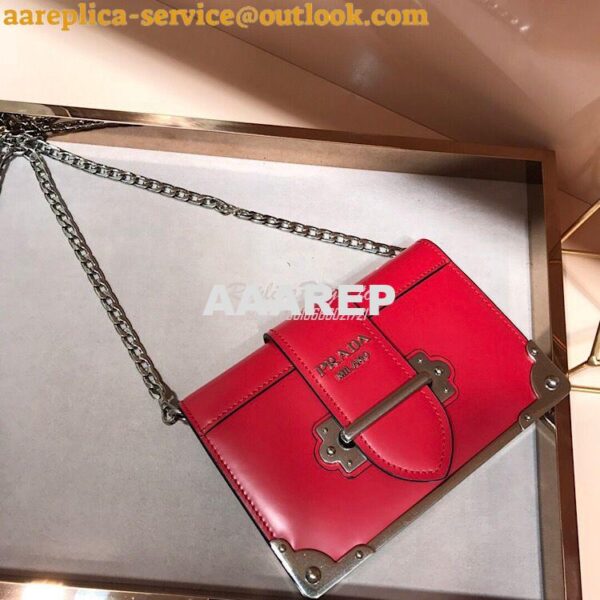 Replica Prada Cahier leather clutch bag 1bh018 Red 6