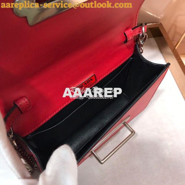 Replica Prada Cahier leather clutch bag 1bh018 Red 8