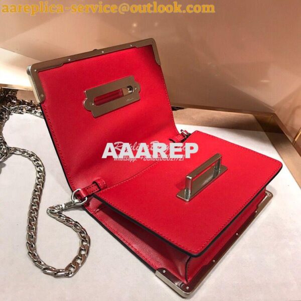 Replica Prada Cahier leather clutch bag 1bh018 Red 10