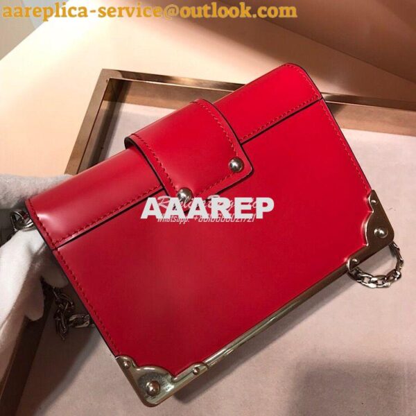 Replica Prada Cahier leather clutch bag 1bh018 Red 11