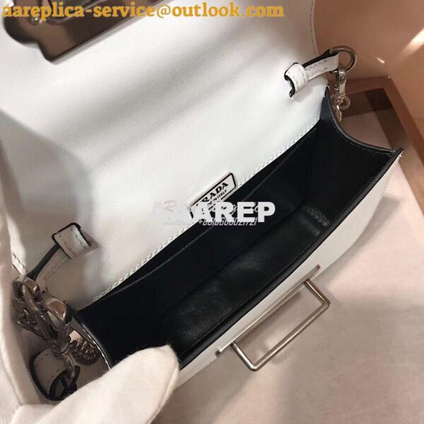 Replica Prada Cahier leather clutch bag 1bh018 White 9