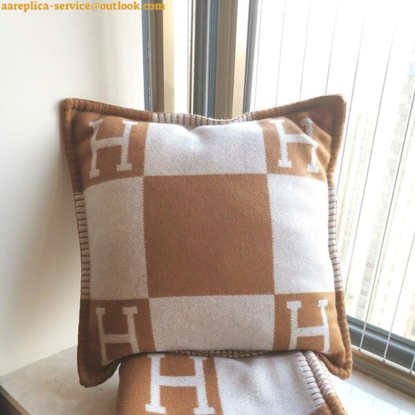 Replica Hermes Camel Small Avalon Pillow Cover 5