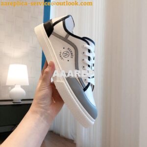 Replica Hermes Men Female Get Sneaker in Calfskin Multicolore Blanc H2