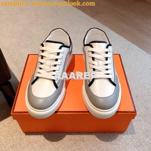 Replica Hermes Men Female Get Sneaker in Calfskin Multicolore Blanc H2 5