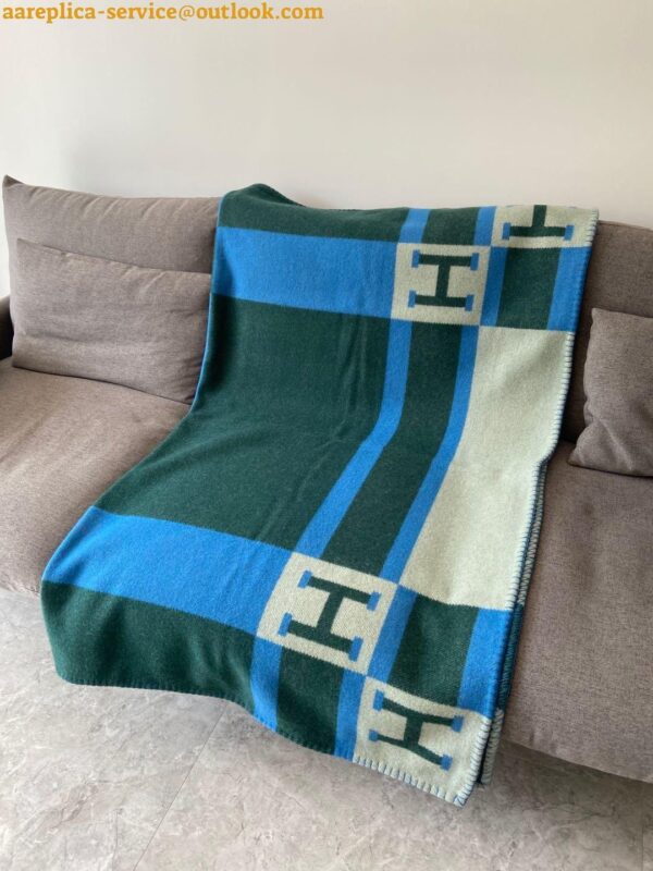 Replica Hermes Emeraude Avalon Bayadere Throw Blanket 4