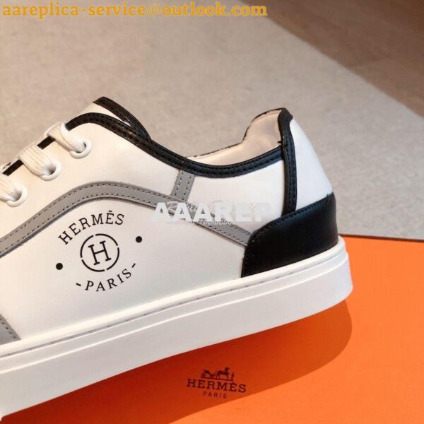 Replica Hermes Men Female Get Sneaker in Calfskin Multicolore Blanc H2 8