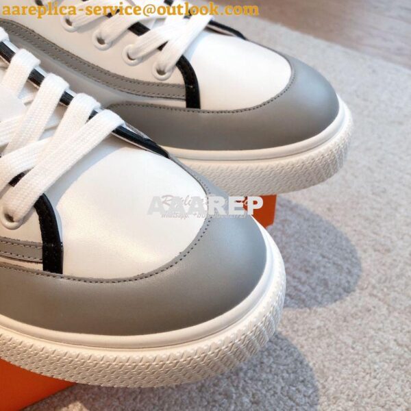 Replica Hermes Men Female Get Sneaker in Calfskin Multicolore Blanc H2 9