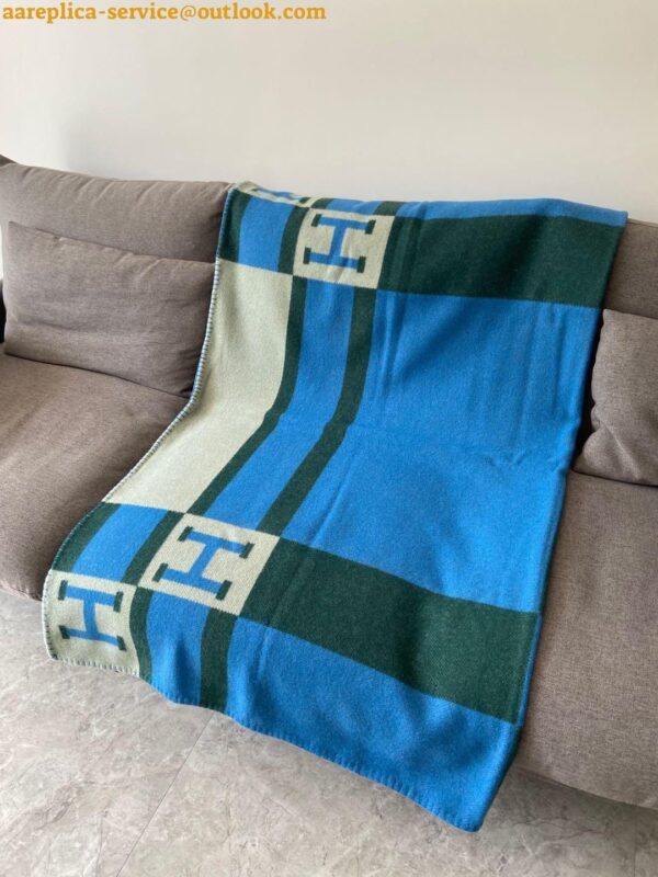 Replica Hermes Emeraude Avalon Bayadere Throw Blanket 8