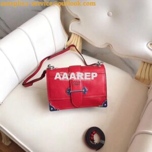 Replica Prada cahier leather shoulder bag 1BD095 Red