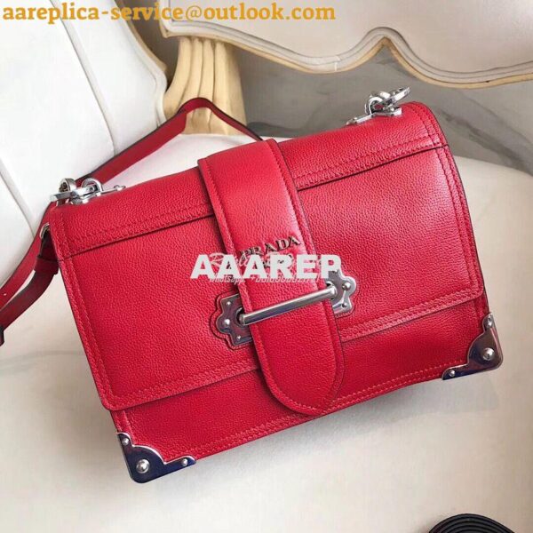 Replica Prada cahier leather shoulder bag 1BD095 Red 4