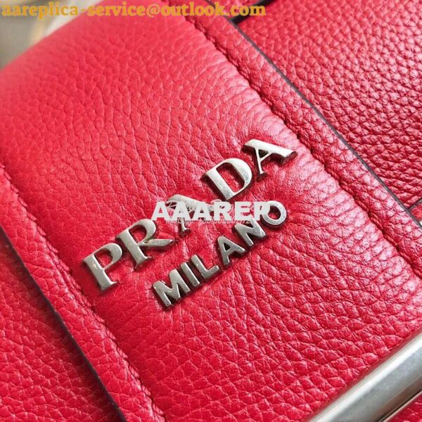 Replica Prada cahier leather shoulder bag 1BD095 Red 6