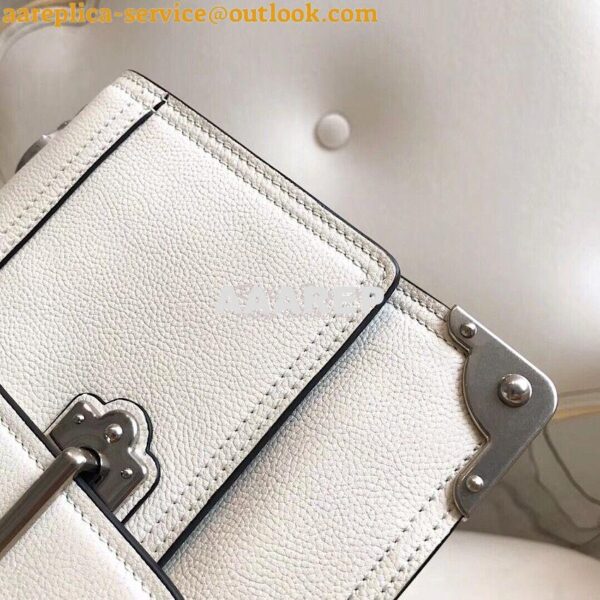 Replica Prada cahier leather shoulder bag 1BD095 white 6