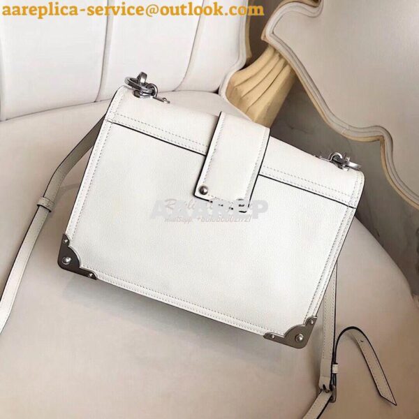 Replica Prada cahier leather shoulder bag 1BD095 white 11