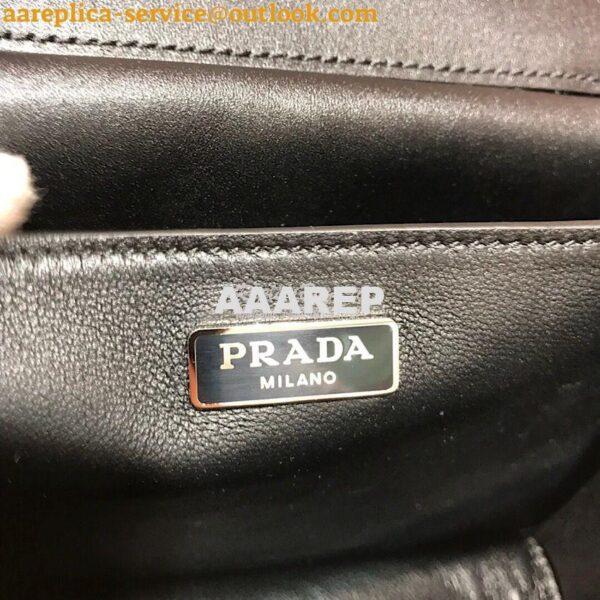 Replica Prada Cahier Studded Leather Bag 1BD045 Black 10