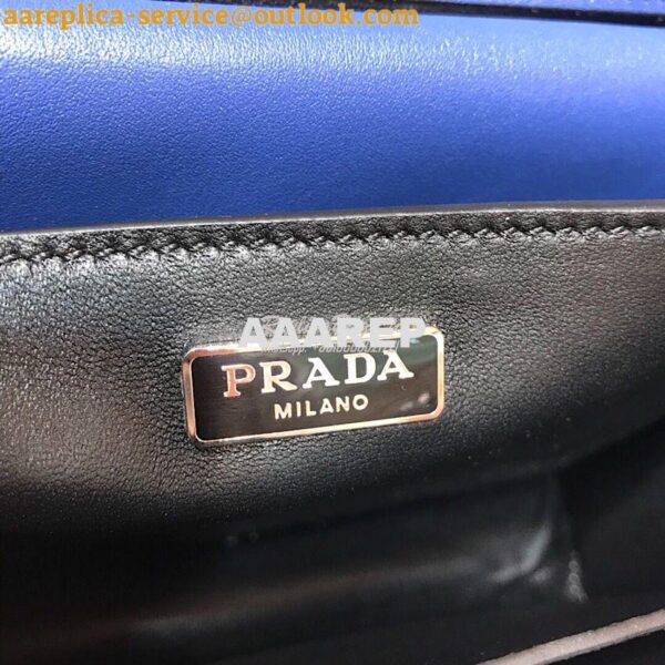 Replica Prada Cahier Studded Leather Bag 1BD045 Blue 9