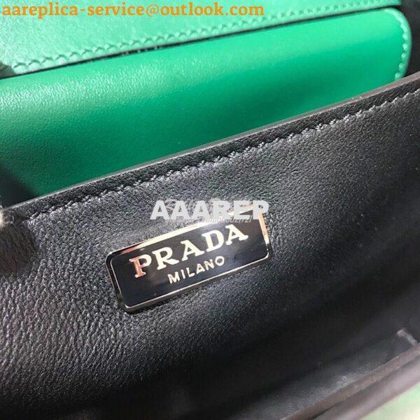 Replica Prada Cahier Studded Leather Bag 1BD045 Green 9