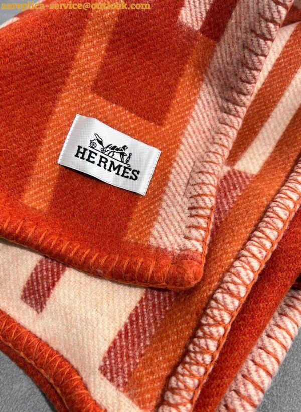 Replica Hermes Ithaque Blanket in Cuivre Wool and Cashmere 9