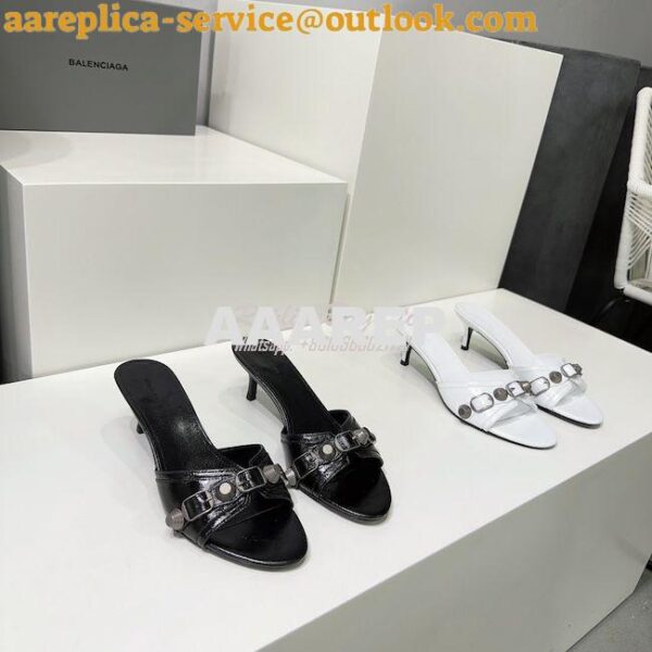 Replica Balenciaga Cagole 70mm Sandal In Arena Lambskin 694347 3