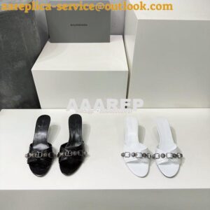 Replica Balenciaga Cagole 70mm Sandal In Arena Lambskin 694347 2